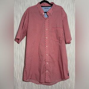 Izod Men's Red Geometric Button-Down Shirt
